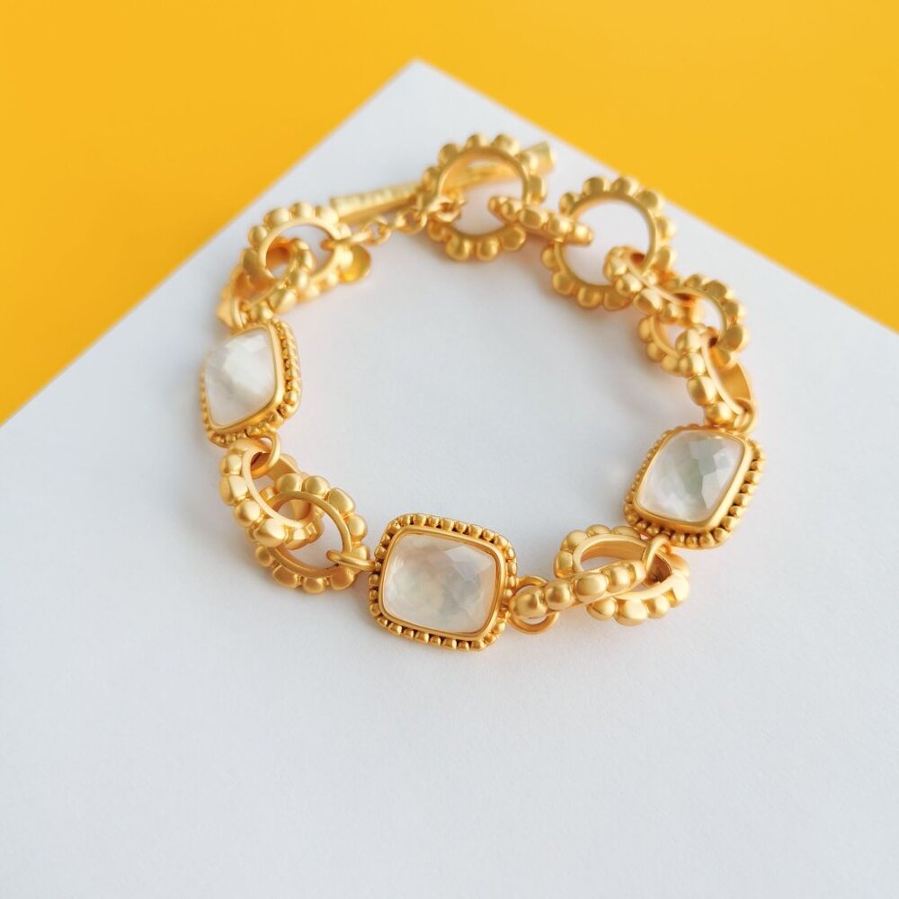Marbella Gold Clear Crystal Bracelet by Julie Vos